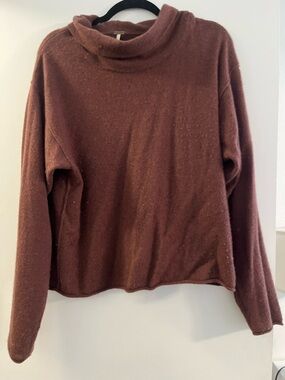 Free People Cashmere Cozy Brown Turtleneck Women's Sweater